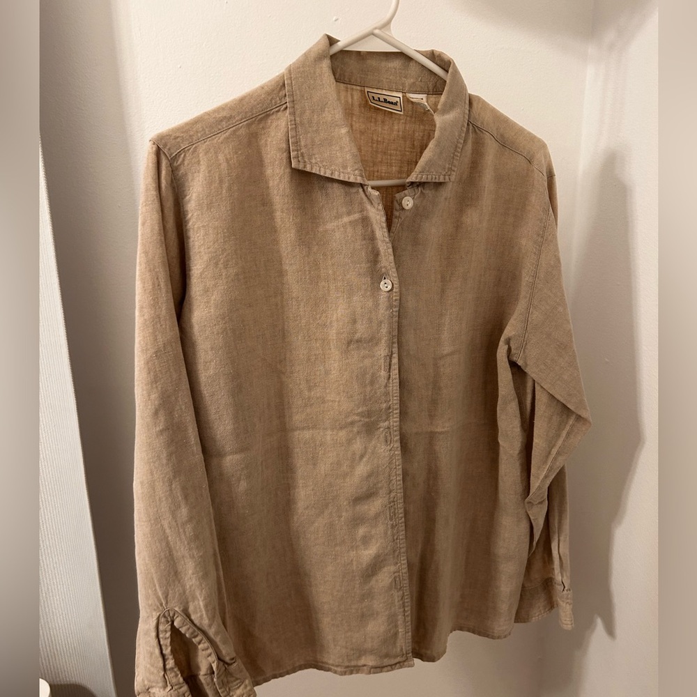 L.L. Bean 100% Linen button up